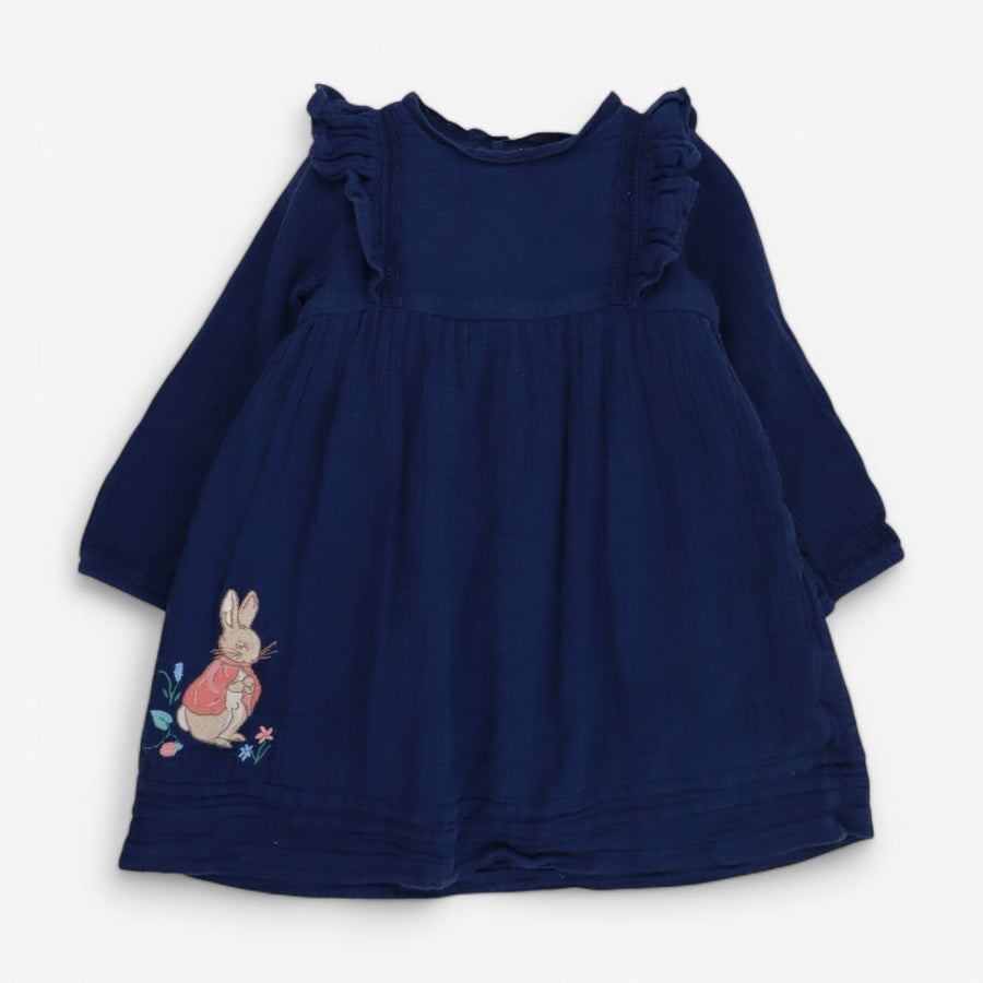 Dress LS navy flopsy rabbit 