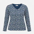 Top Navy Cream Berry Print Organic Cotton Stretch 