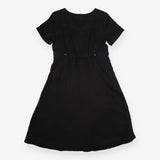 Button Dress Charcoal Grey Contrast Stitch Short S
