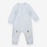 Romper blue stripe bees