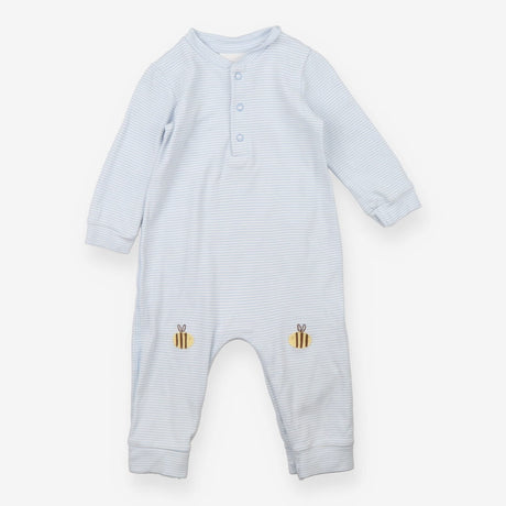 Romper blue stripe bees