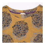 Dress Yellow Floral Print Jersey 3/4 Sleeve Tunic