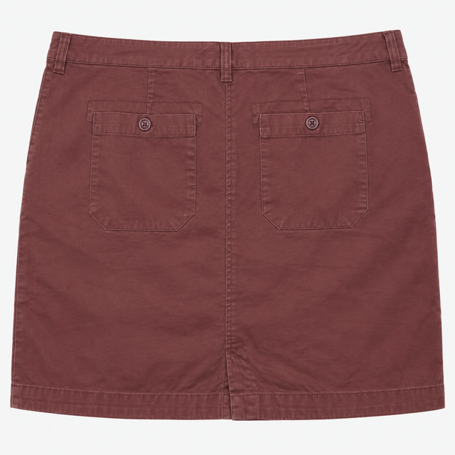 Skirt Dusky Purple Cotton Casual Pockets Knee Abov