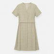 Shirt Dress in Neutral Abstract Spot Print with Ti