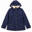 Coat Navy Blue Faux Fur Lined Hooded Parka