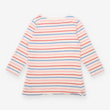 Pink Blue White Striped Cotton Breton Top