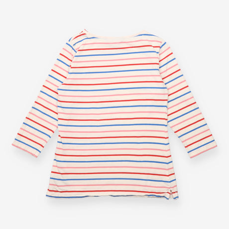 Pink Blue White Striped Cotton Breton Top