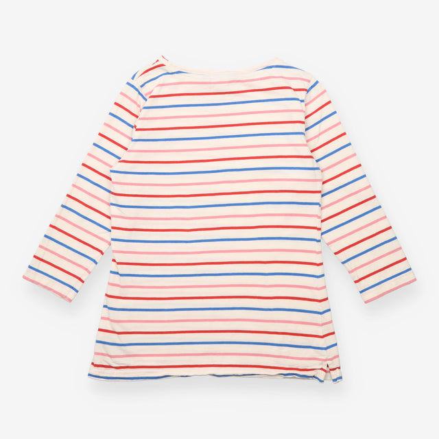 Pink Blue White Striped Cotton Breton Top