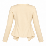 Beige Fine Knit Vega Drapey Open Front Waterfall C
