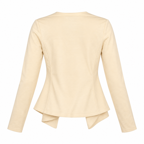 Beige Fine Knit Vega Drapey Open Front Waterfall C