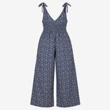 Jumpsuit Floral Tie Shoulder V Neck Wide Leg