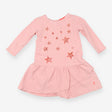 Dress Long Sleeve Pink Striped Sequin Stars