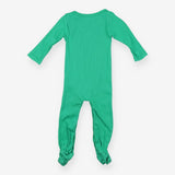 Green ribbed sleepsuit