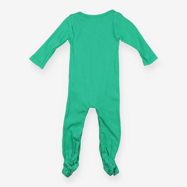 Green ribbed sleepsuit