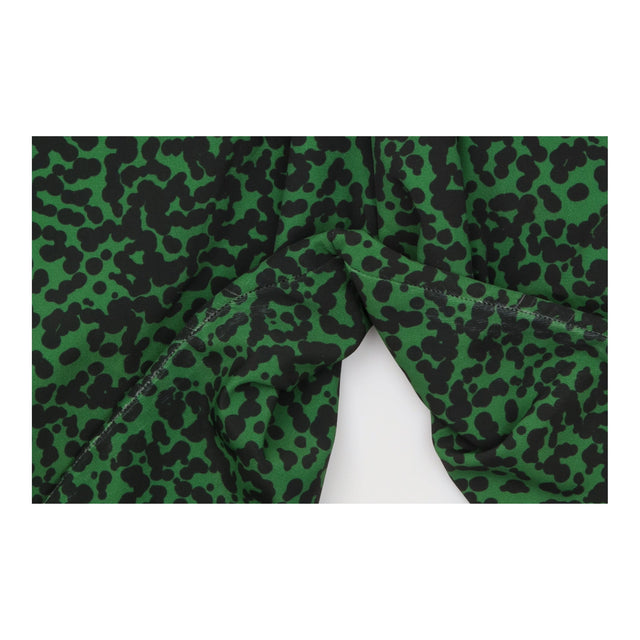 Emerald Green Black Animal Spot Print Button Front