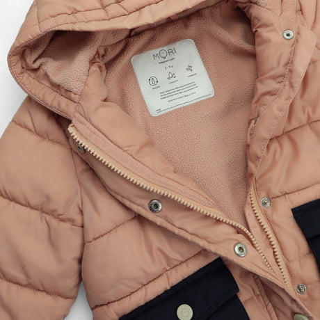 Coat Puffer Pink and Navy Dinosaur