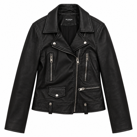 Bolongaro Trevor Jacket Black Sheep Leather Biker