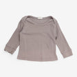 T-shirt long sleeve taupe ribbed