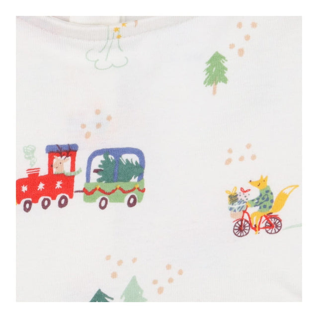 White dress with Christmas scene
