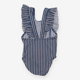 Blue Striped Swimming Costume 