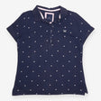 Navy Heart-Print Cotton Polo Shirt