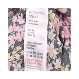 Floral Wide Leg Viscose Trousers Multicolour Black