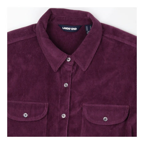 Lands End Purple Cord Shirt Dress