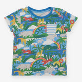 Tee blue jungle stripe pocket SS