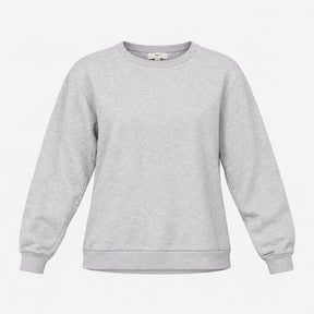 Sweatshirt Grey Marl Cotton Rich Crew Neck Long Sl