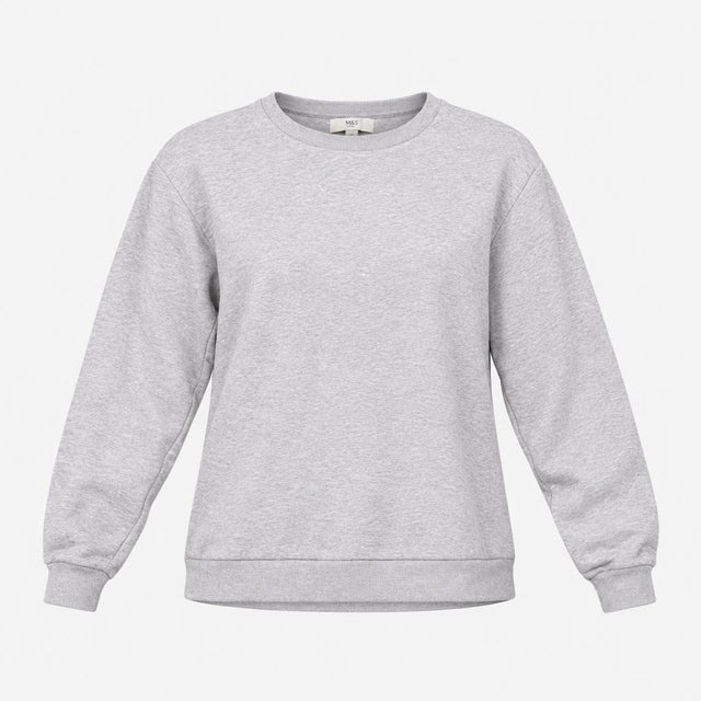 Sweatshirt Grey Marl Cotton Rich Crew Neck Long Sl