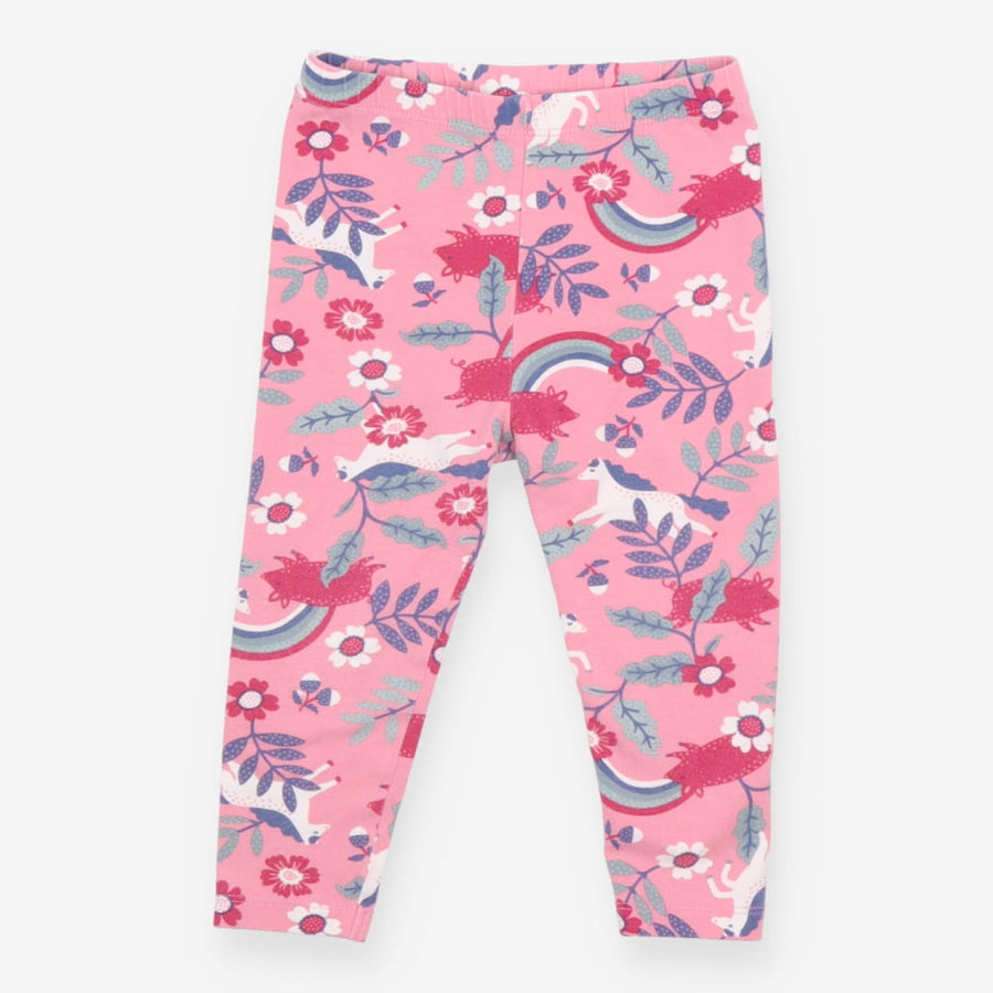 Leggings pink unicorn flowers rainbow