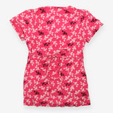 Pink Leaf Print Maternity Tunic with Waist Ties