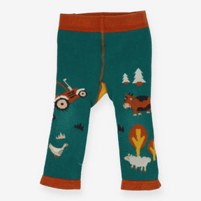 Leggings Green Tractor Farm Animals