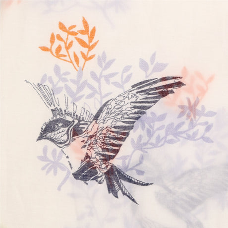 Bird Print Tunic Shirt White