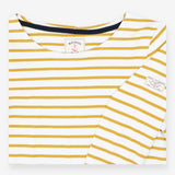 Joules Mustard Stripe Long Sleeve Top – 100% Cotto