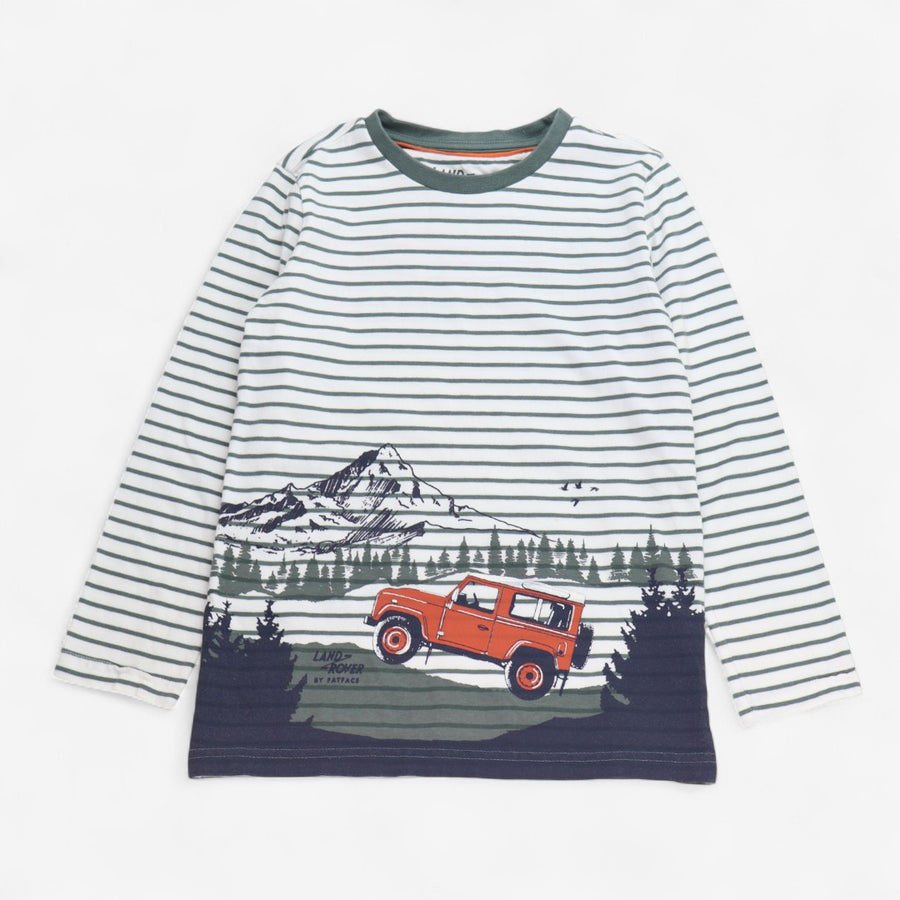 T-shirt Long Sleeve Green Stripe Land Rover