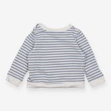 Blue Striped Sweatshirt with Bear Pockets
