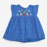 Blouse and Bloomer Set Blue Woven with Squirrels