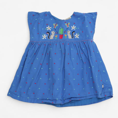 Blouse and Bloomer Set Blue Woven with Squirrels
