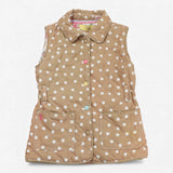 Gilet collared brown with white dots