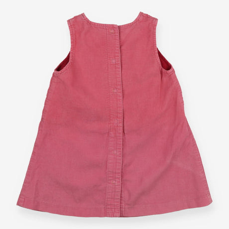 Dress Sleeveless Cord Pink Apple Applique