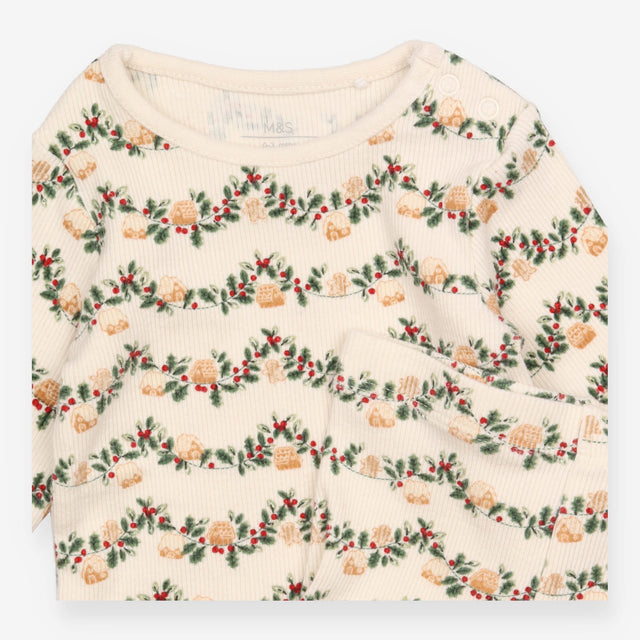 Bodysuit and Leggings Gingerbread House & Holly