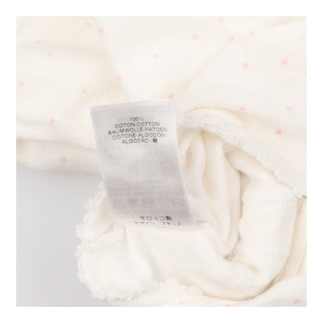 Bodysuit white collared pink spot frill bottom