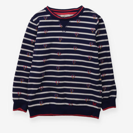 Sweater navy stripe hot air balloons