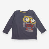 T-shirt long sleeve grey owl