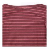 Top Burgundy Rose Pink Breton Stripe Boat Neck Lon
