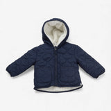 Coat Navy Quilted with Cream Sherpa Lining