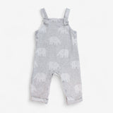 Dungarees Grey with White Elephants