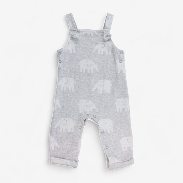 Dungarees Grey with White Elephants