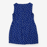 Linen Sun Dress Blue Polkadots Petite